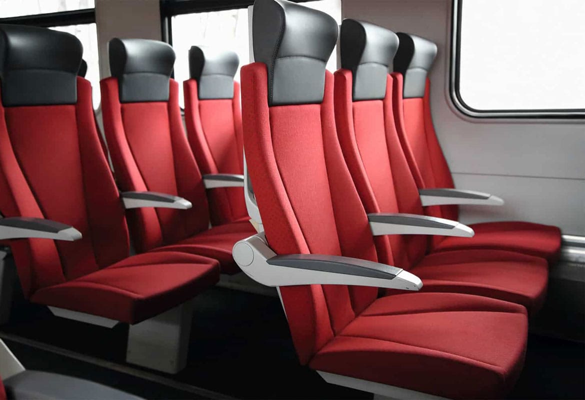 Our seat rails for public transport