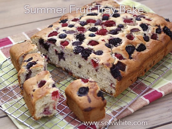 Sew White summer fruit cake tray bake 5