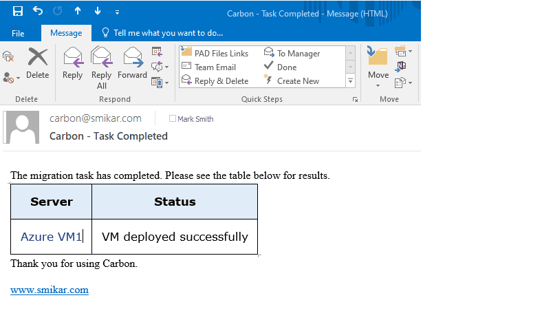 Azure VM Download Email