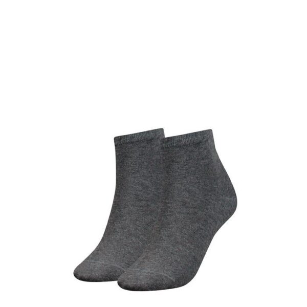 Tommy Hilfiger Dames Quartersokken 2-pack Middle Grey Melange