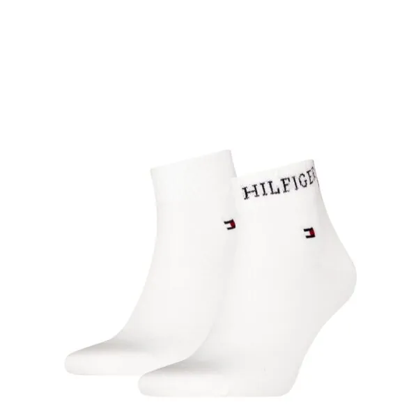 Tommy Hilfiger Quartersokken Heren Hilfiger Tab 2-Pack Wit