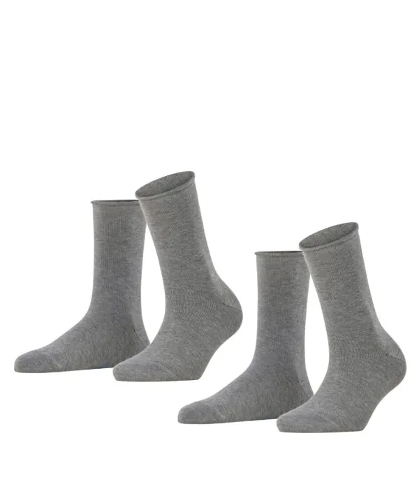 FALKE Damessokken Happy 2-Pack Lichtgrijs