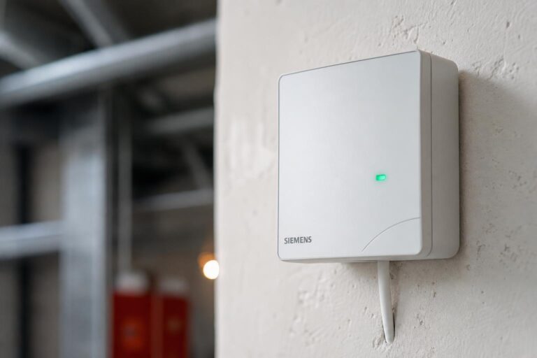 Sonde d'ambiance Siemens QAX34 sur mur intérieur