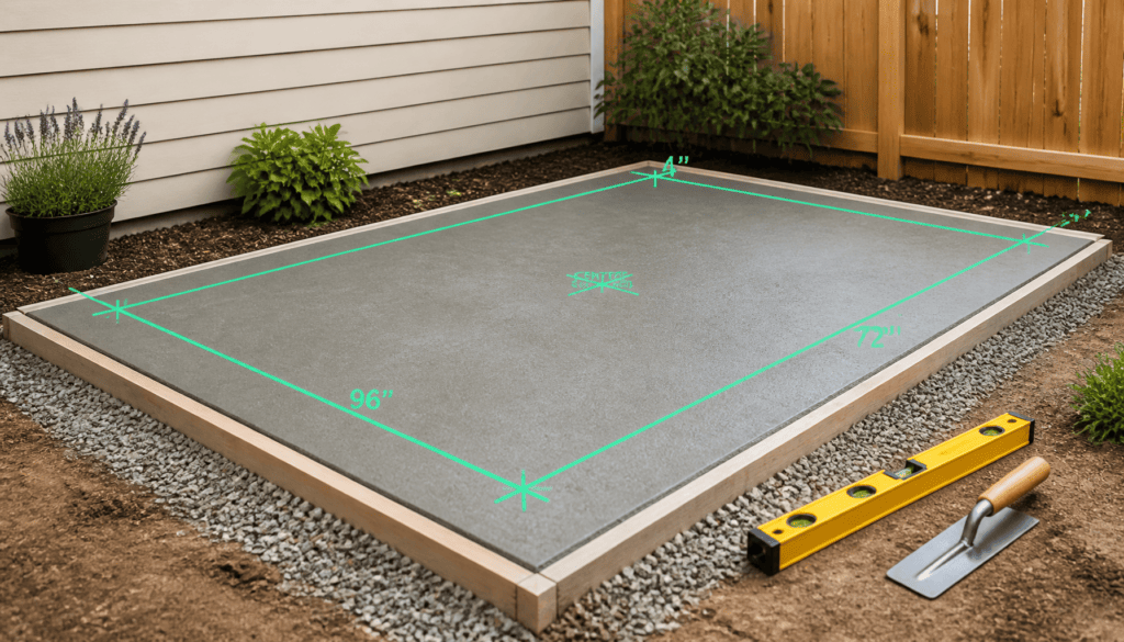 dalle beton pour abri de jardin