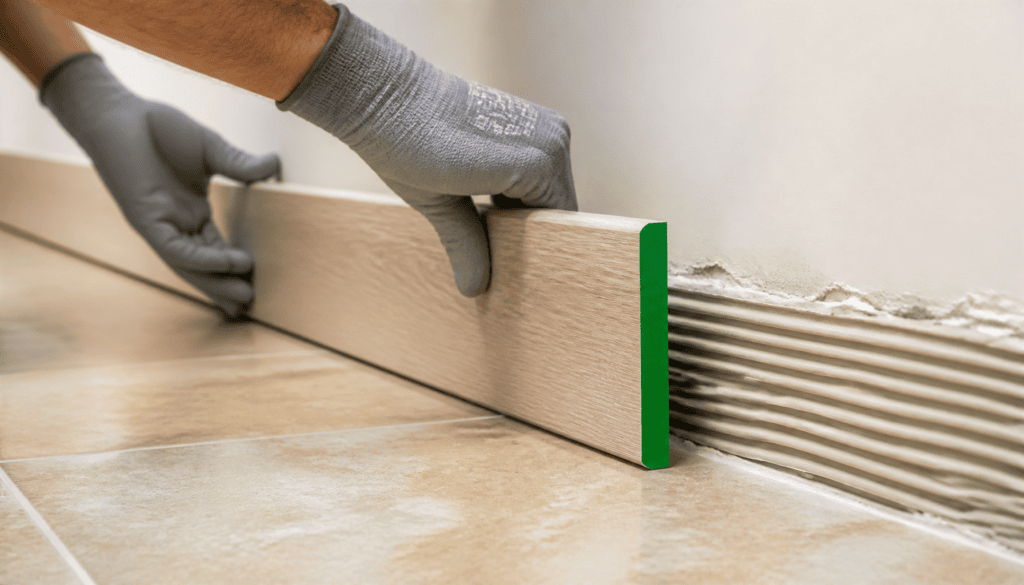 plinthe bois sur carrelage
