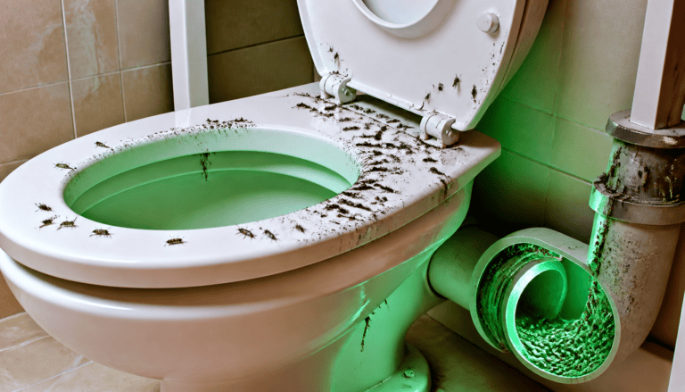 vers noirs dans les toilettes