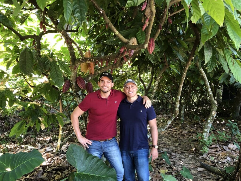 Hendrik Rabbie in a cocoa field