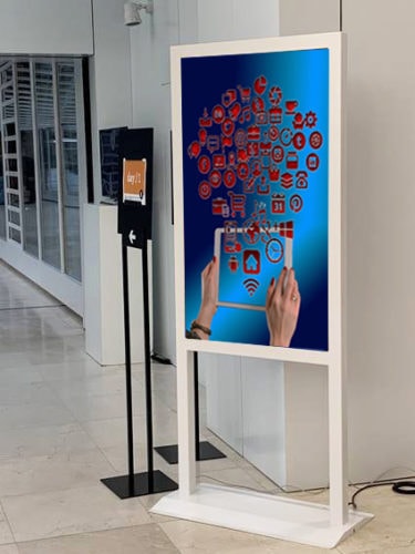 totem d'affichage design épuré 49 pouces