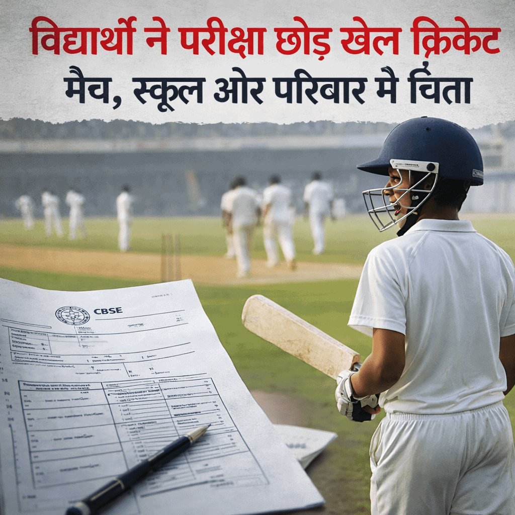 गणित की परीक्षा छोड़ क्रिकेट खेलने पहुंचा छात्र, स्कूल प्रशासन हैरान
