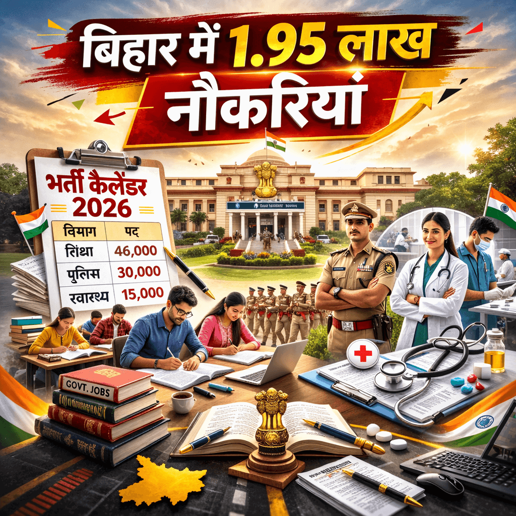 बिहार में सरकारी नौकरियों की बड़ी तैयारी: 1.95 लाख पदों पर भर्ती का वार्षिक कैलेंडर आएगा