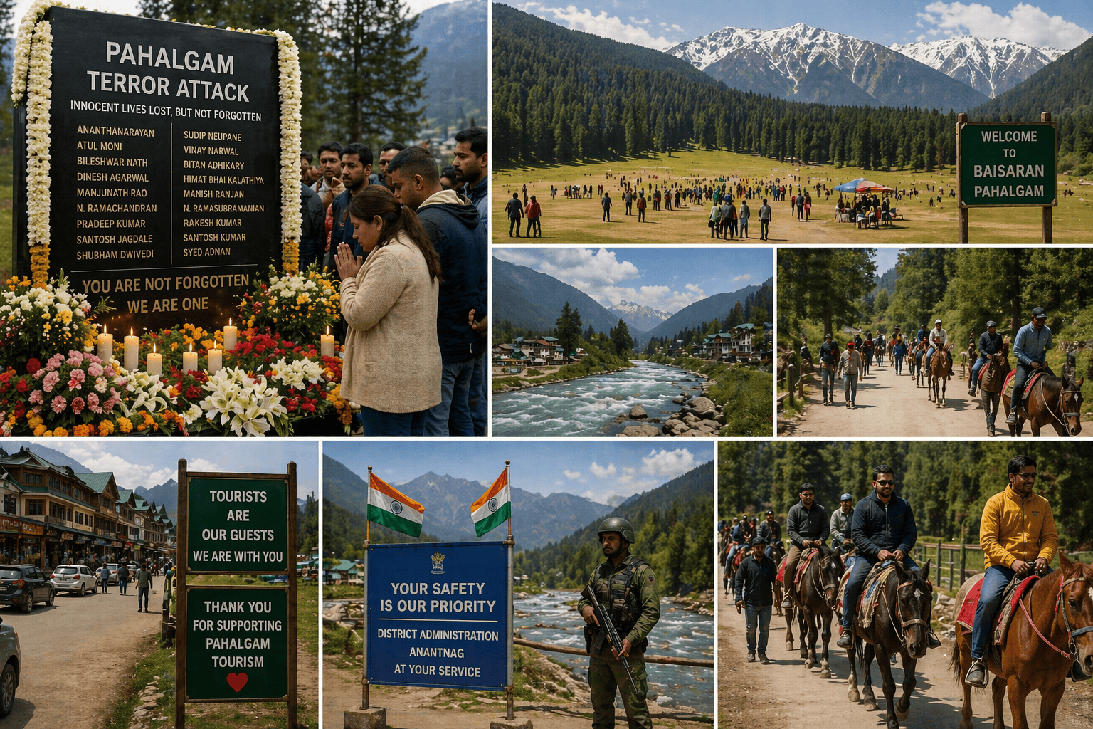 पर्यटकों का भरोसा कायम: पहलगाम में शहीदों को श्रद्धांजलि देकर लौटने का संकल्प