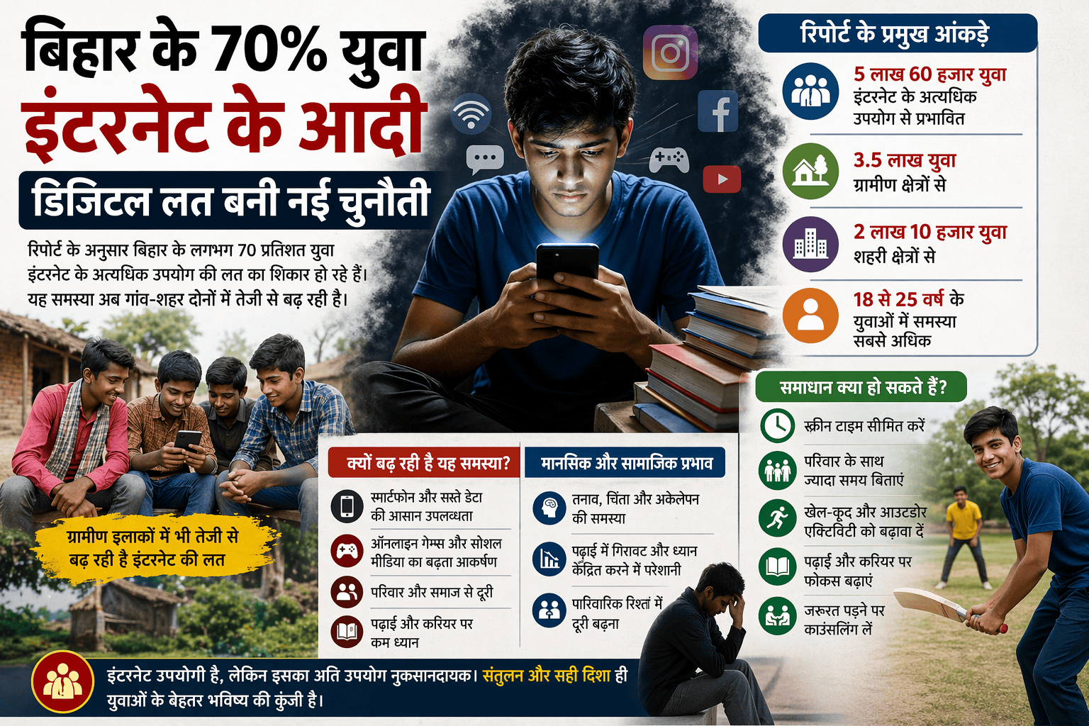 बिहार में बढ़ती इंटरनेट लत: युवाओं के भविष्य पर सवाल