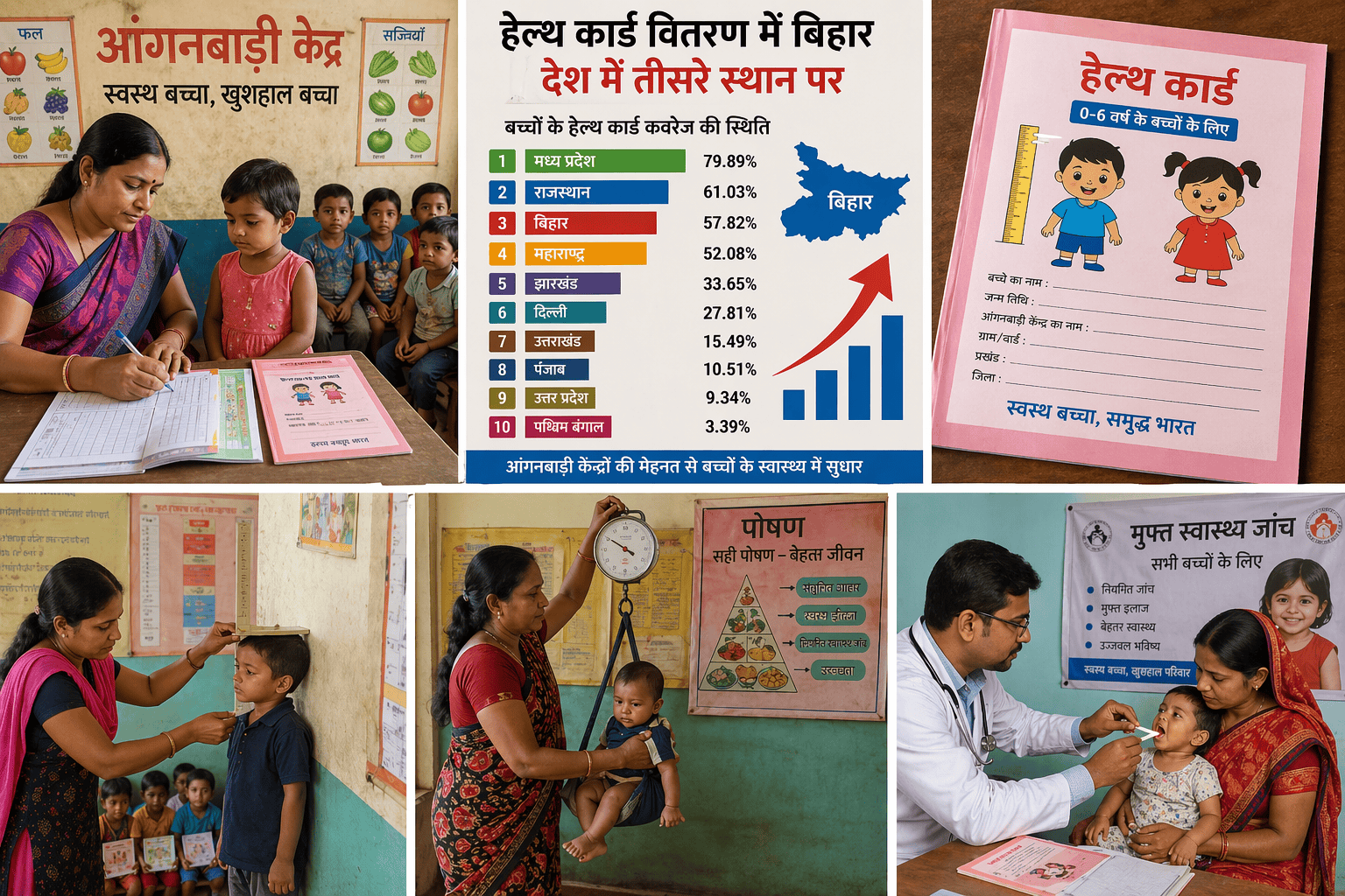 बिहार के आंगनबाड़ी केंद्रों ने स्वास्थ्य कार्ड वितरण में देश में बनाई मजबूत पहचान, तीसरे स्थान पर पहुंचा राज्य
