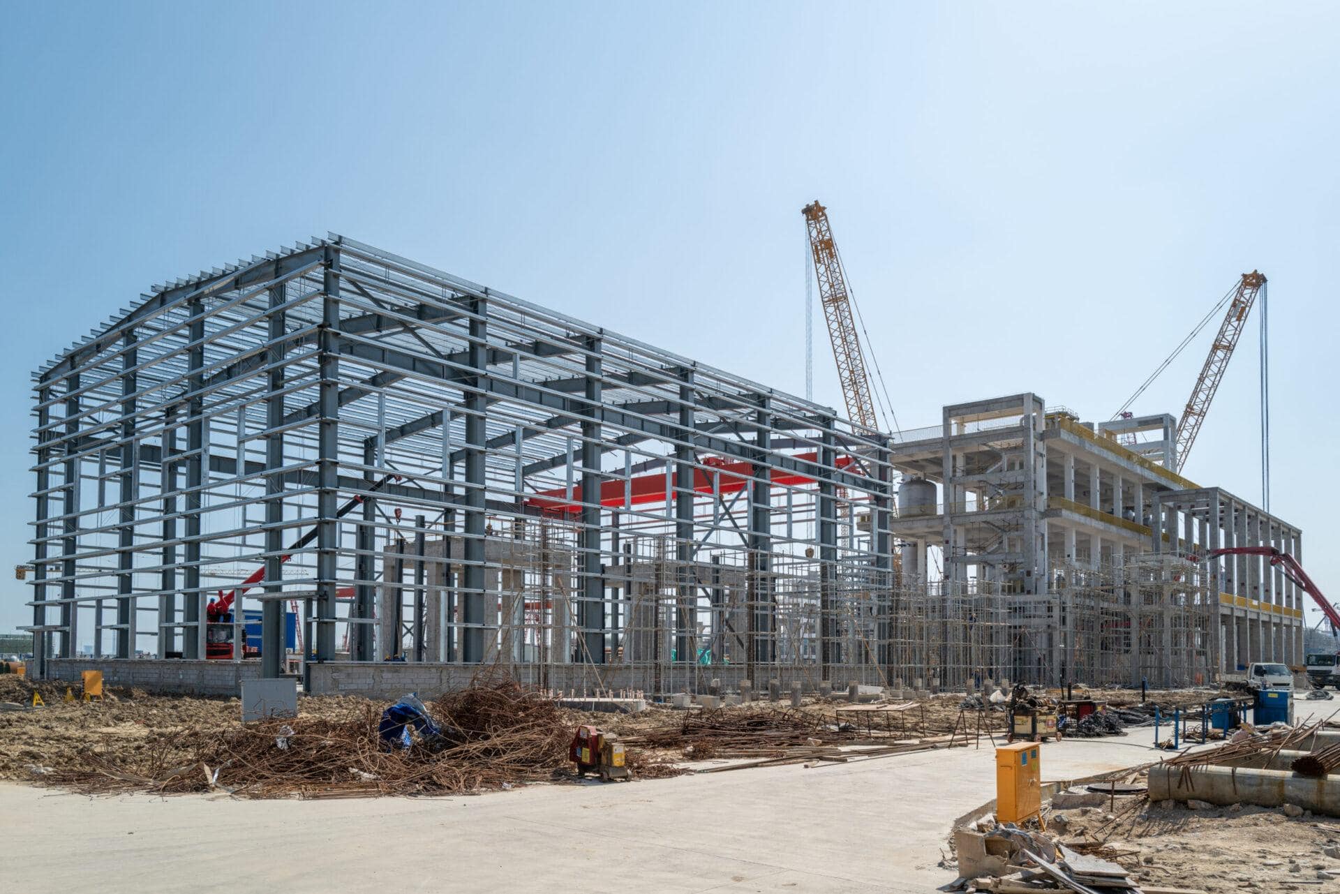 Engineered steel warehouse building supplied by Titan Steel Buildings in Canada