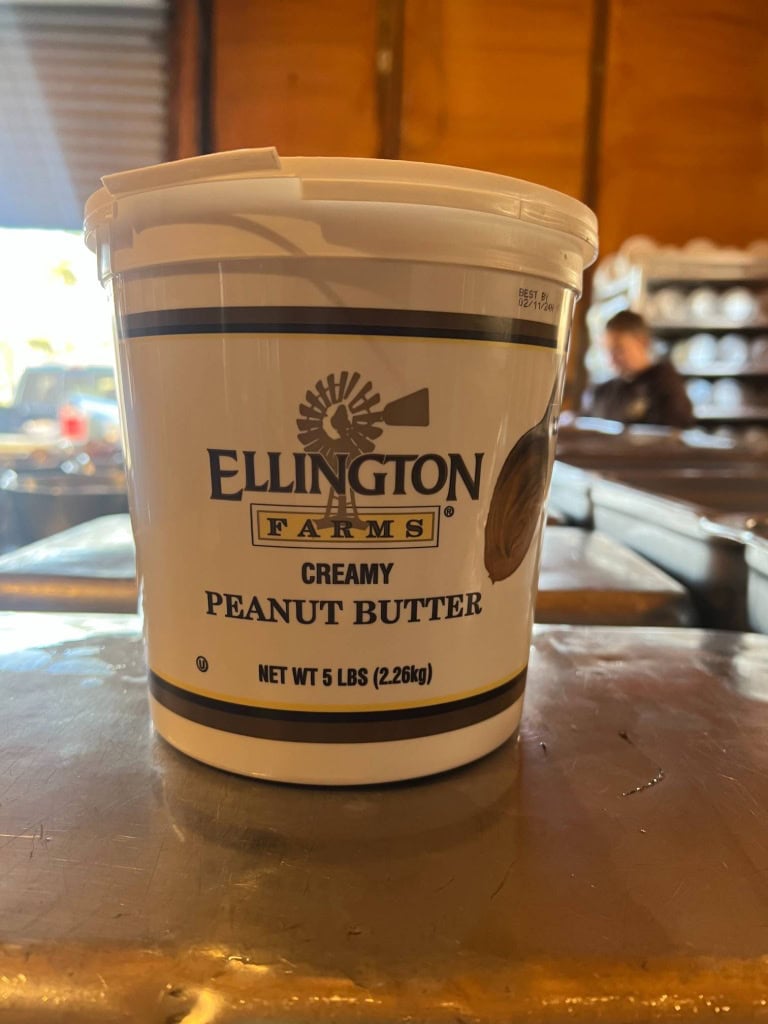 bucket of peanut butter