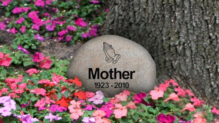 These beautiful river rock memorials are natural stone, NOT resin.