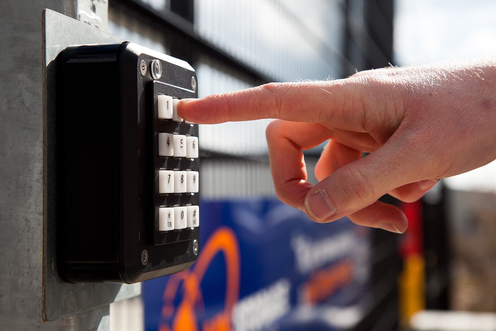Keypad for secure entry at UK Storage Company Plymouth North