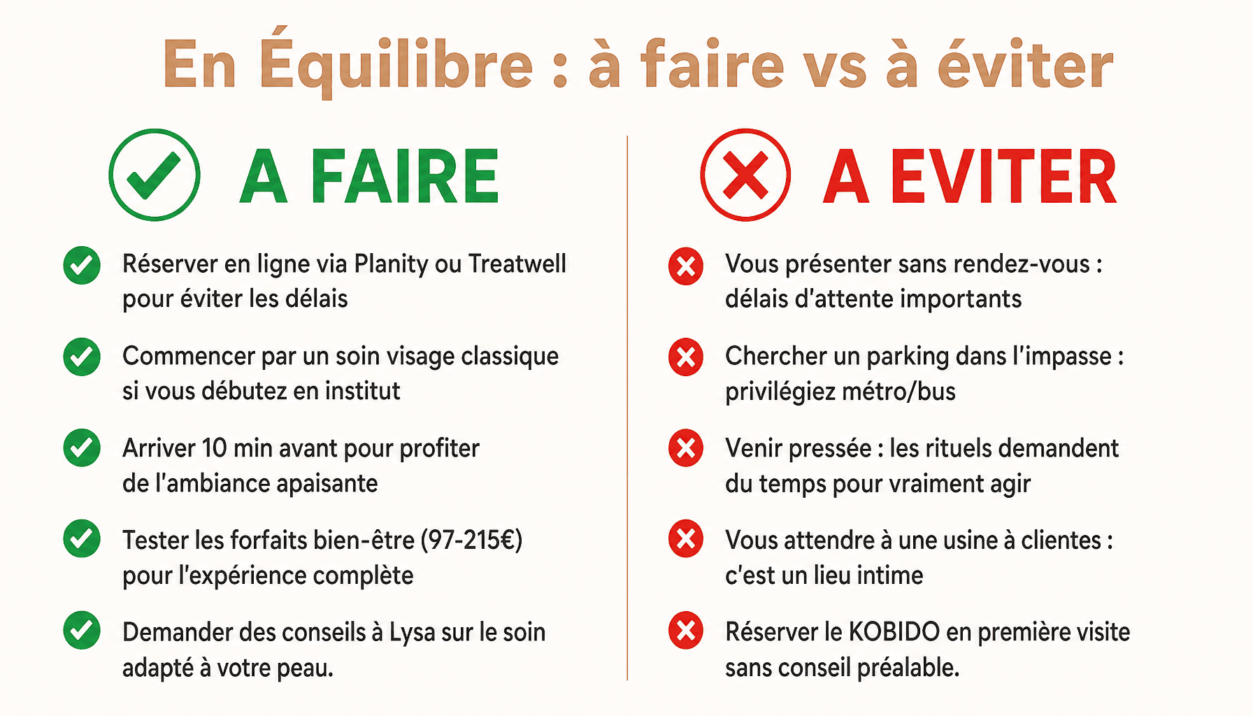 Guide des bonnes pratiques pour visiter En Équilibre Maison de Beauté à Marseille