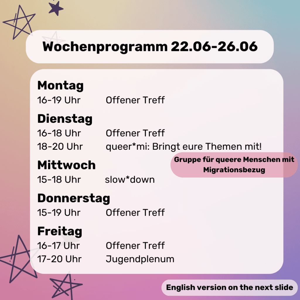 22.06. villaQ - Wochenprogramm