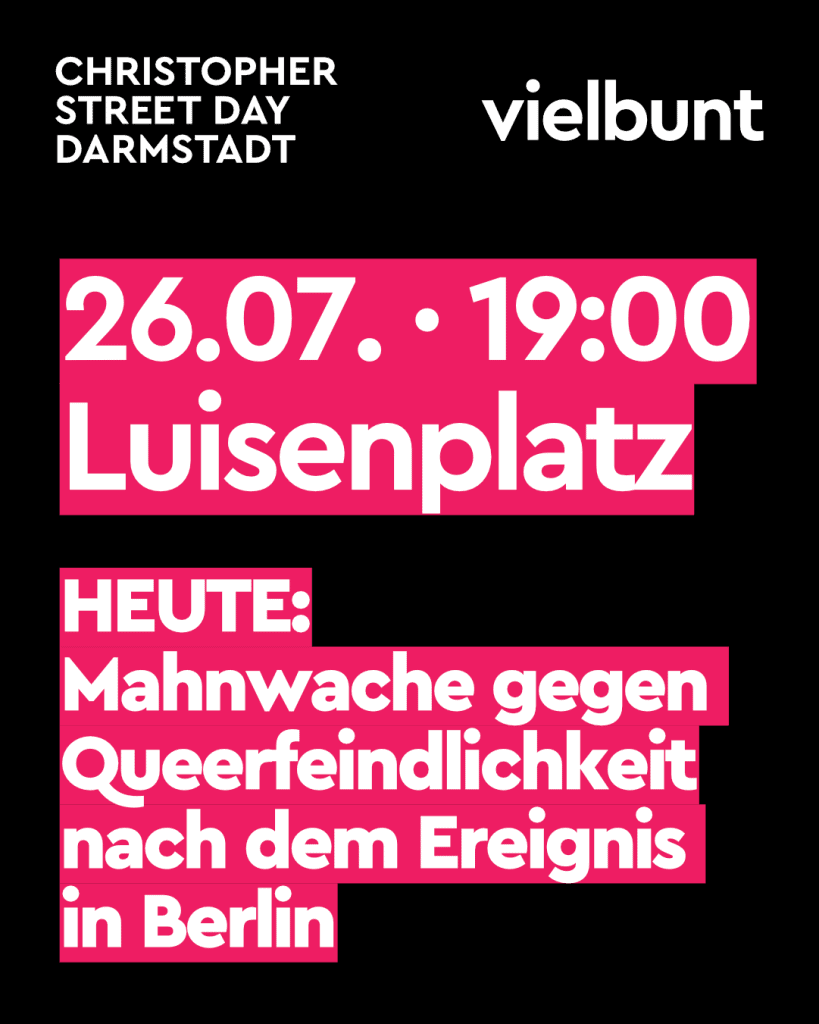 26.07. Mahnwache auf dem Luisenplatz um 19 Uhr