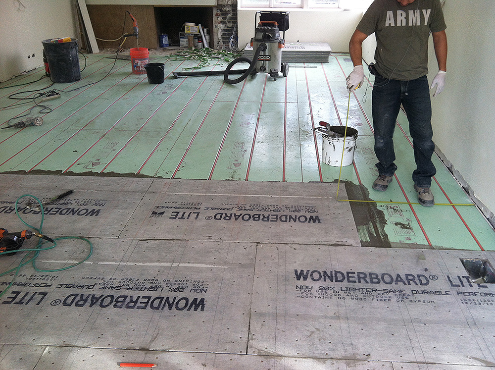 Warmboard radiant panel install job