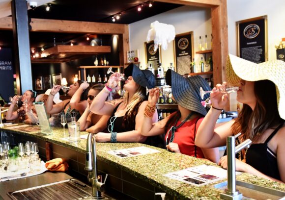 Tasting bar at Kelowna's Okanagan Spirits Craft Distillery