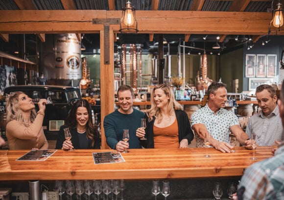 Okanagan Spirits tasting table