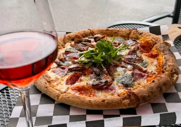 pizza and wine