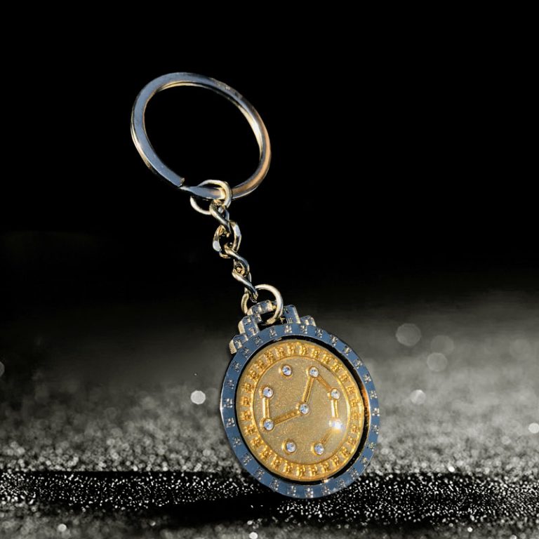 100 Custom Round Shape Metal Keychain w/ Spin Plate