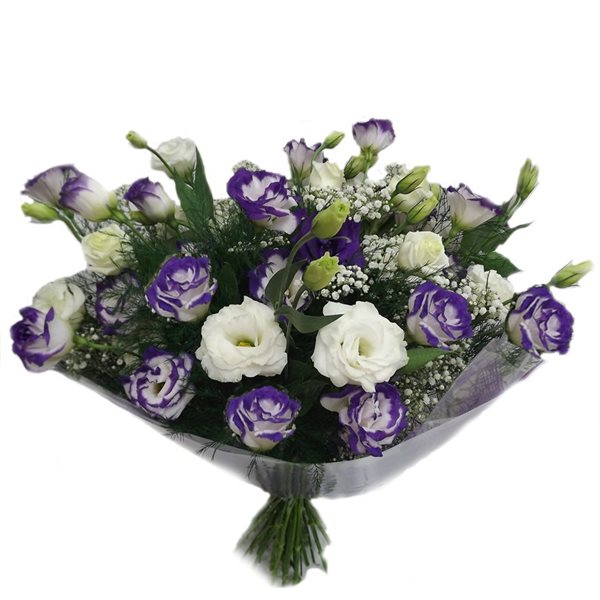 זר ליזי סגול לבן | 204 - פרחי לב - כרמיאל