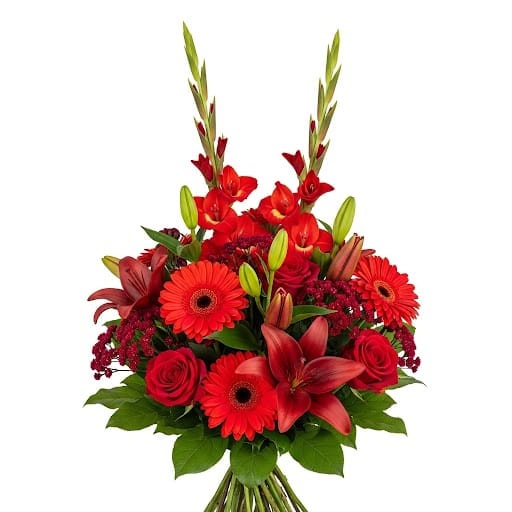 זר אדום מטריף | 202 - פרחי לב - כרמיאל