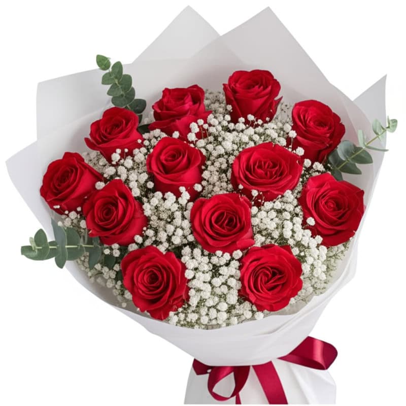 זר ורדים בורדו | 208 - פרחי לב - כרמיאל