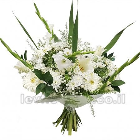 זר לבן | 205  - פרחי לב - כרמיאל