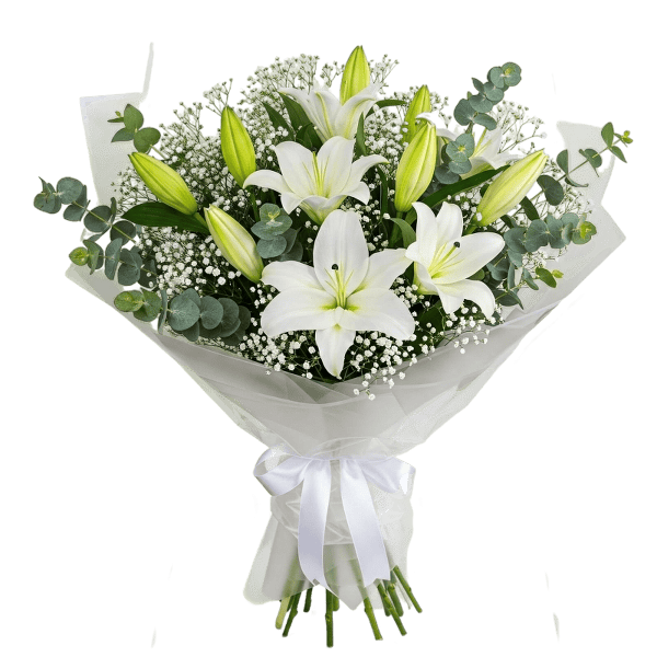 זר ליליות בלבן | 229 - פרחי לב - כרמיאל
