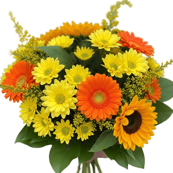 זר בגוונים חמים | 207  - פרחי לב - כרמיאל