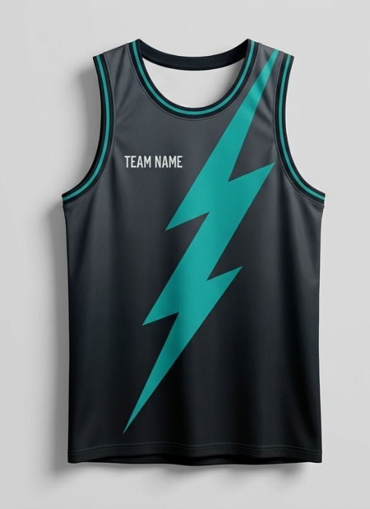 Charcoal Lightning Basketball Jersey