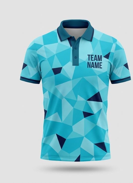 Cyan Camo Cricket Jersey