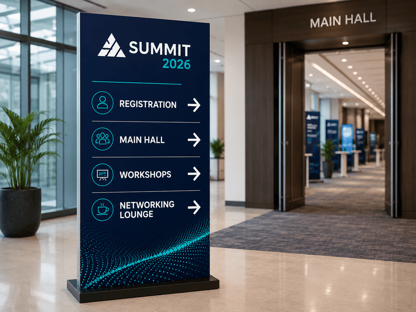 Event signage and wayfinding signs