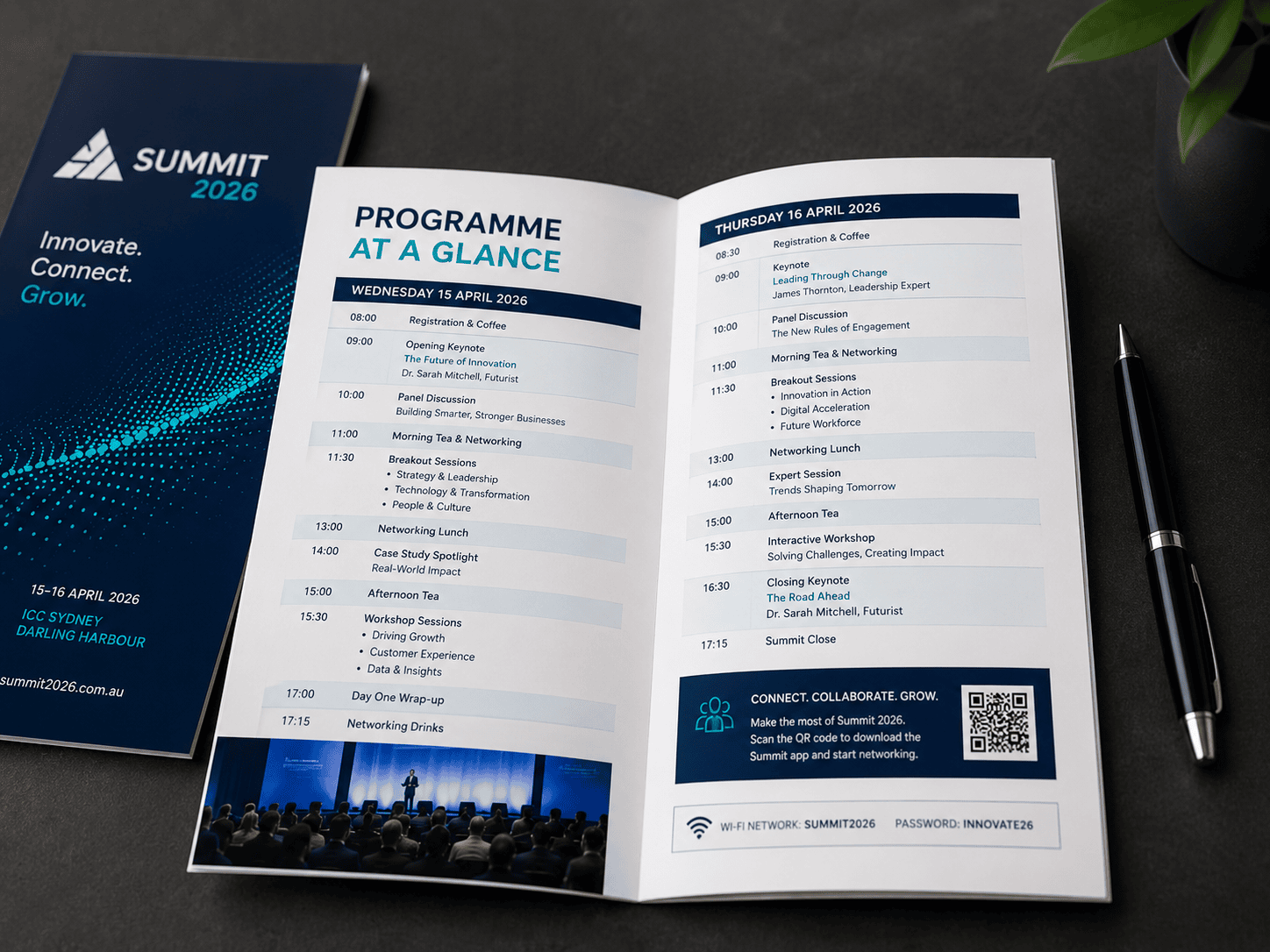 Event programmes and conference brochures