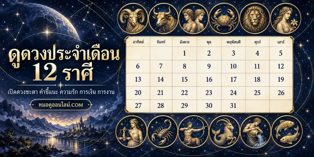 ดูดวงรายเดือน ดวงประจำเดือน 12 ราศี