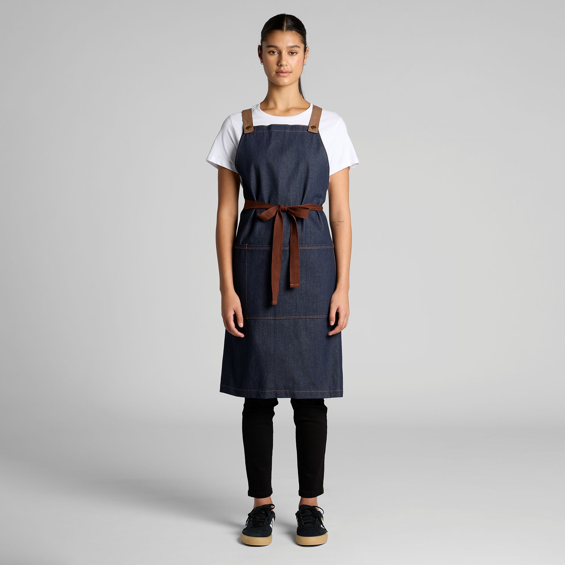 Denim Apron, blank apparel available for custom hospitality uniform printing at Xpress Tees