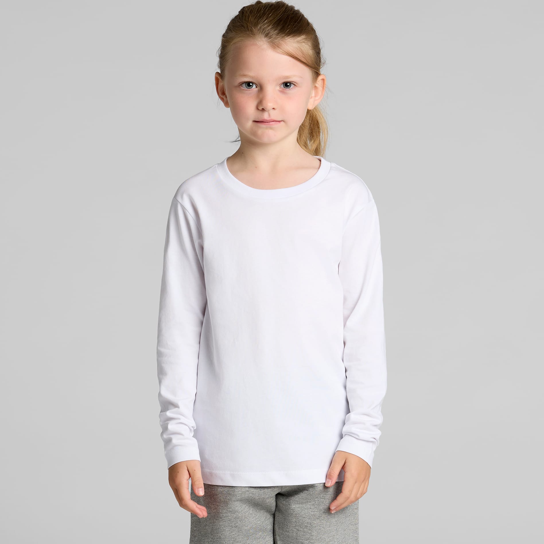 Kids Staple Long Sleeve, blank apparel available for custom school and sports team apparel printing at Xpress Tees