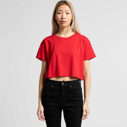 Wo’s Crop Tee, blank apparel available to screen print at Xpress Tees