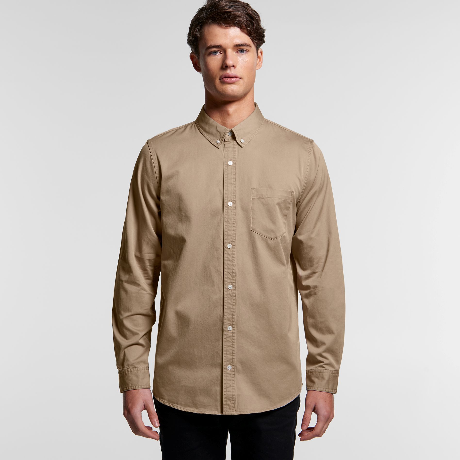 Denim Wash Shirt, blank apparel available for custom workwear printing at Xpress Tees