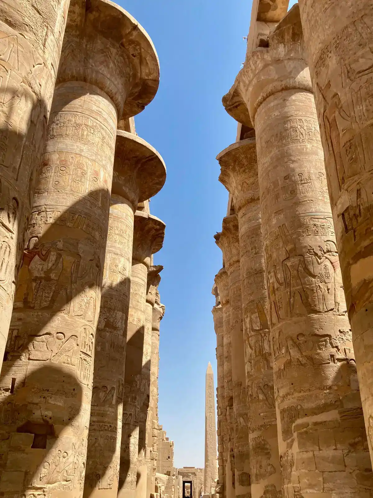 Ancient columns at Karnak Temple in Luxor