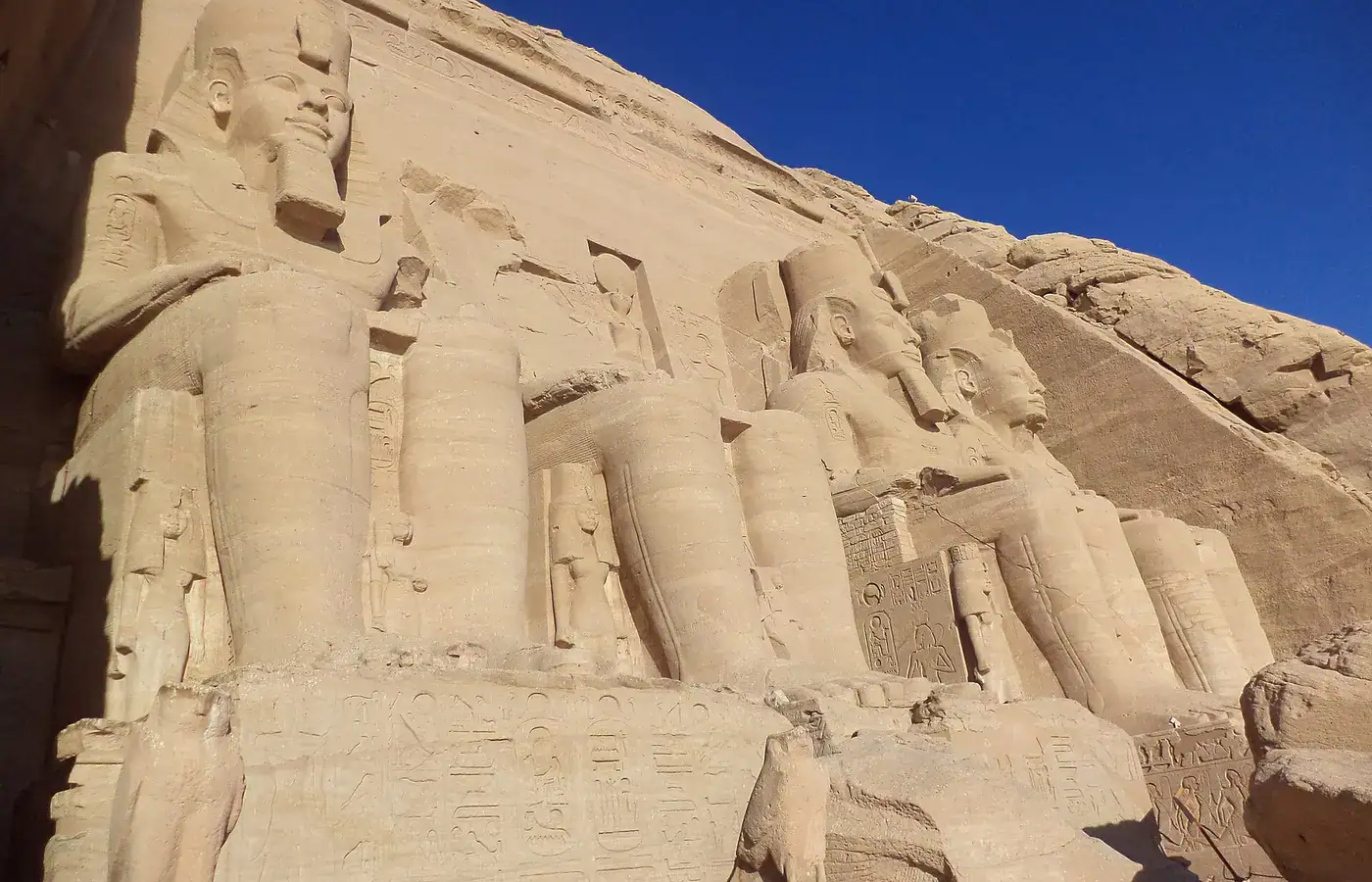 Rock-cut sanctuary overlooking Lake Nasser