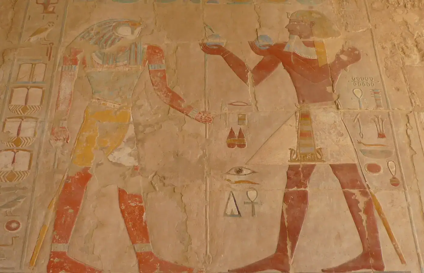 Painted ritual relief in the mortuary temple