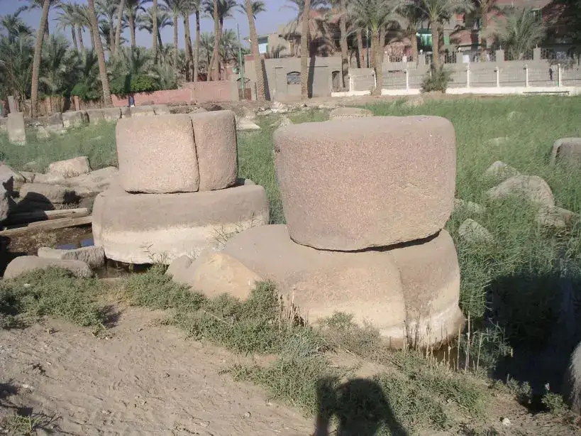 Granite column bases in the Ptah temple precinct