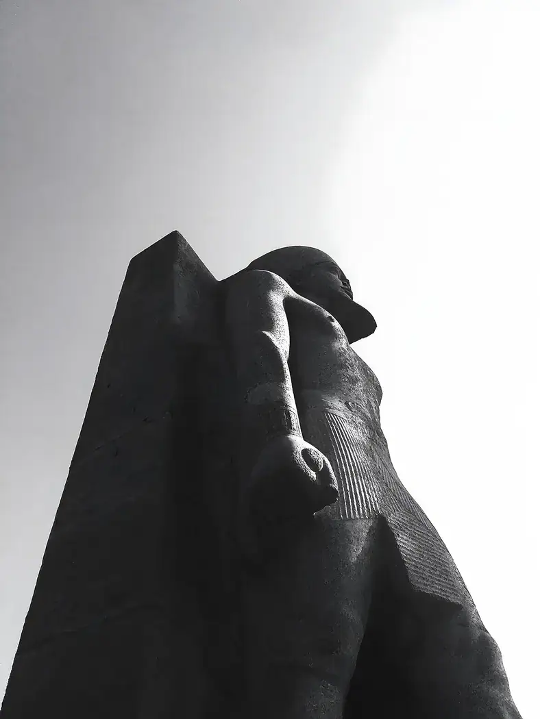Close portrait of a Ramesses II statue