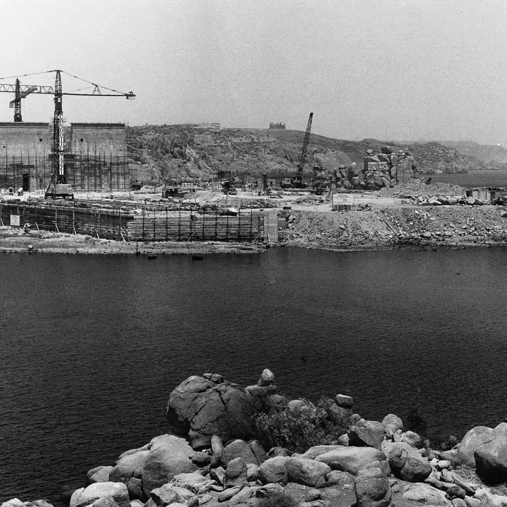 Historic photograph of reconstruction work